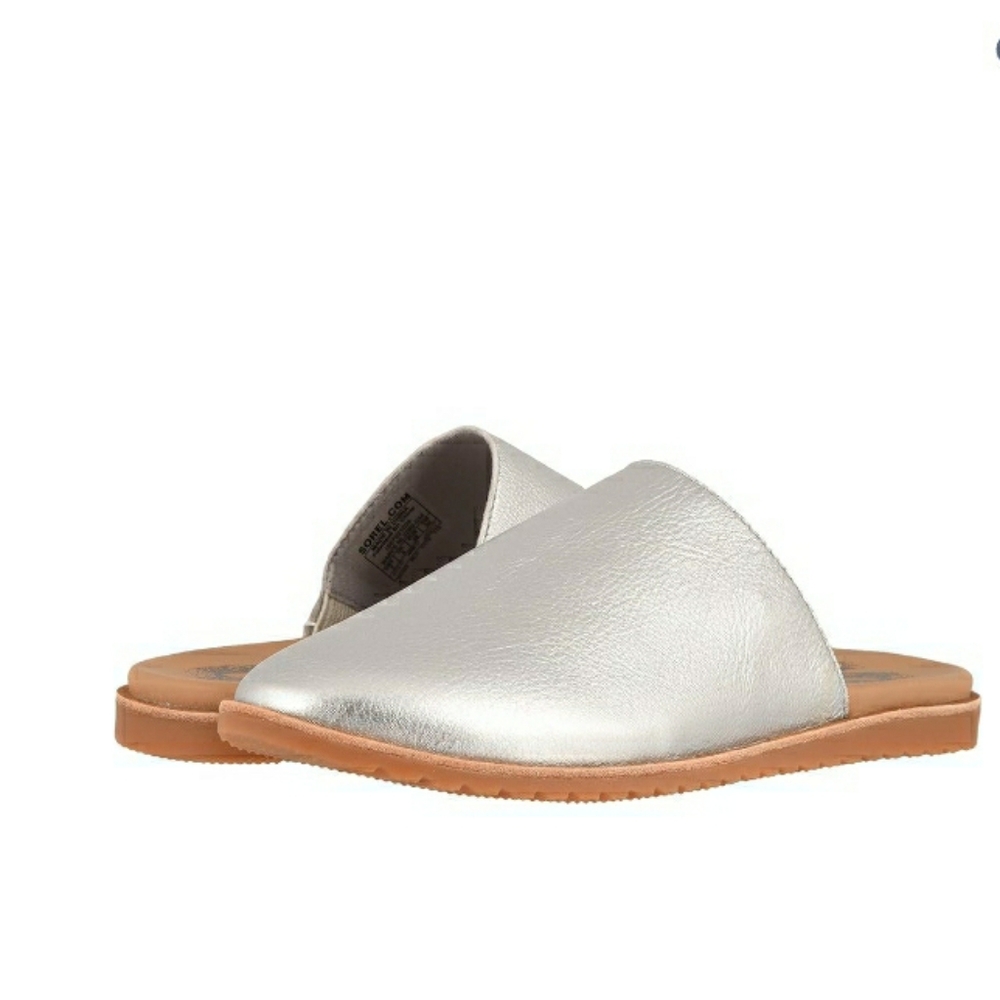 Size 7.5 Sorel Silver Slip On Shoes Sandals Womens Ella Mules